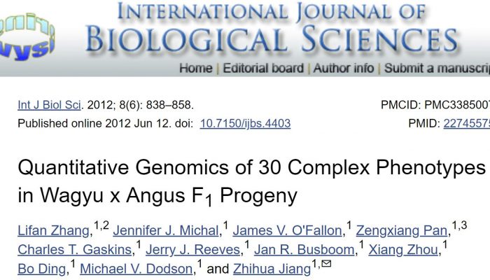 Quantitative Genomics Of 30 Complex Phenotypes In Wagyu X Angus F1 Progeny